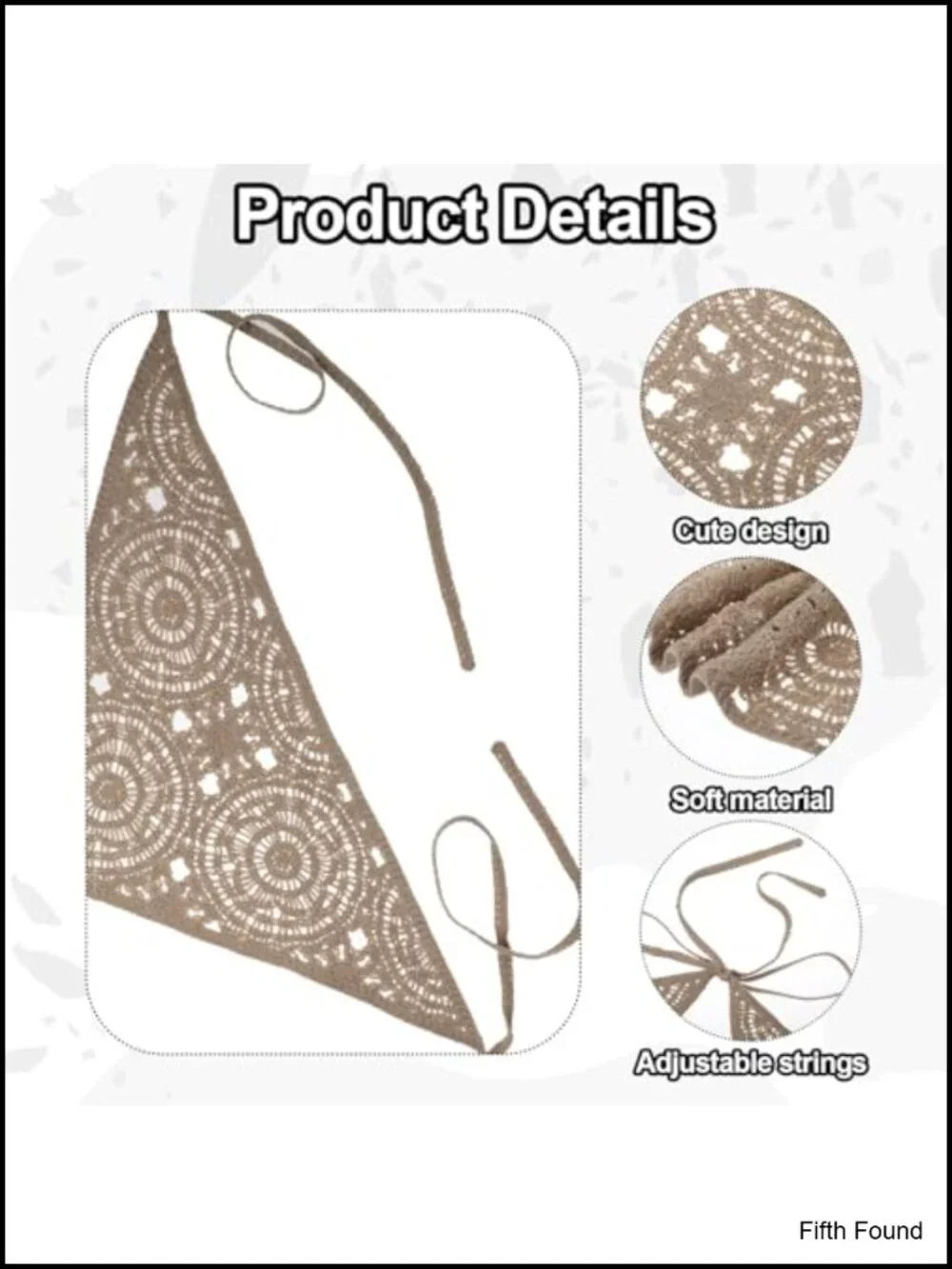 Floral Crochet Head Scarf 3 Pack Bandana Women